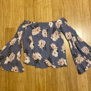 Charlotte Russe Off-The-Shoulder Floral Blouse
